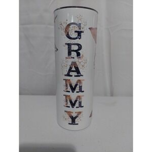 Grammy Floral Tumbler with‎ Lid, Stainless Steel Insulated Travel Mug Gift